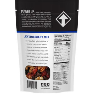 Power Up Antioxidant Mix Trail Mix back of packaging