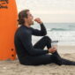 Surfer eating Power Up High Energy Trail Mix