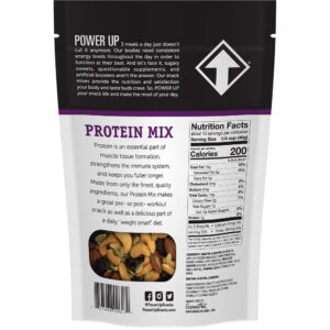 Power Up Protein Mix Trail Mix back of packaging