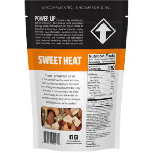 Power Up Sweet Heat Trail Mix back of packaging
